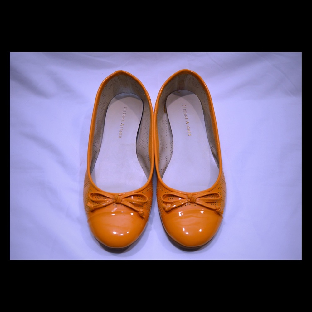 Anthropologie Etienne Aigner Yellow Patent Flats